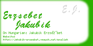 erzsebet jakubik business card